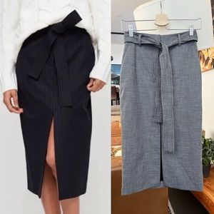 Aritzia Wilfred Tie-Front Midi Skirt